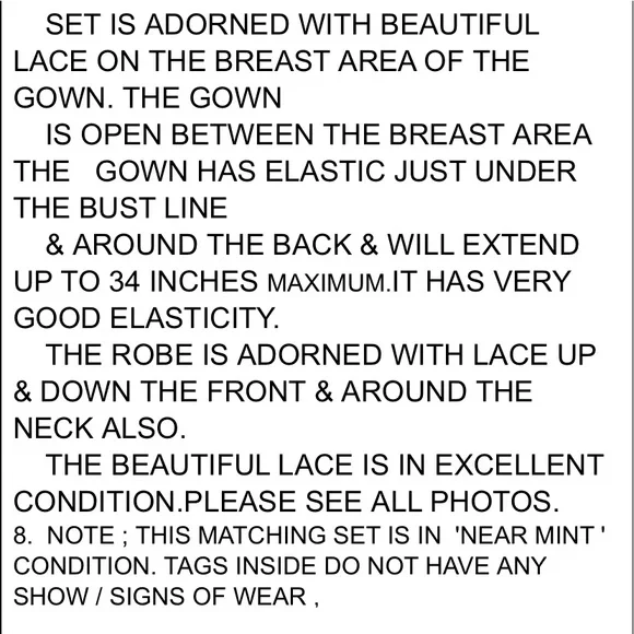 🎉🎊🎉HOST PIC🎊🎉🎊VTG Miss Elaine Peignoir Set Small White Nylon lace long gown Robe - Picture 14 of 16